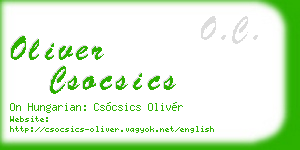 oliver csocsics business card
